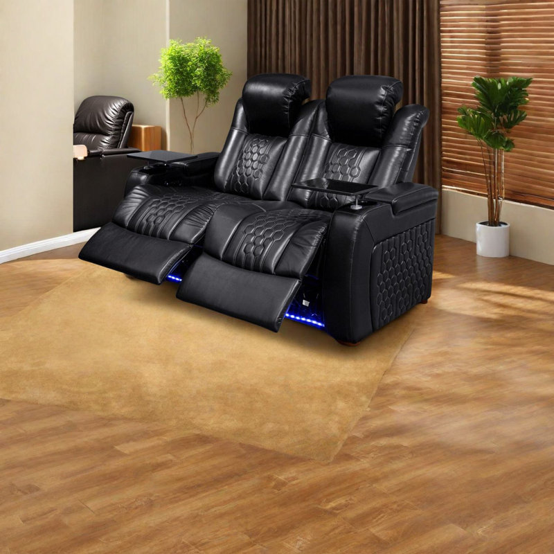 Fauteuils inclinables en cuir Nappa de qualité supérieure, noir moderne et lombaire réglable, parfaits pour le divertissement à domicile