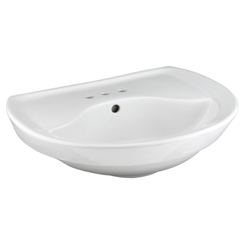 American Standard 20'' Ceramic U-Shaped Bathroom Sink, White, 4" Centers