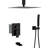 16" Rainfall Shower System With Waterfall Spout - Handheld Bronze Ceiling Mount Tub & 3 Function Head-126673550