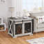 Mobilier pour cage de chien avec porte de grange coulissante-88147389
