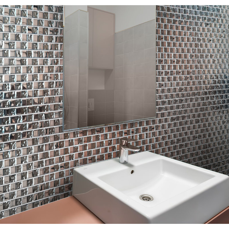 11.8" X 11.8" Polished Glass Mosaic Tile