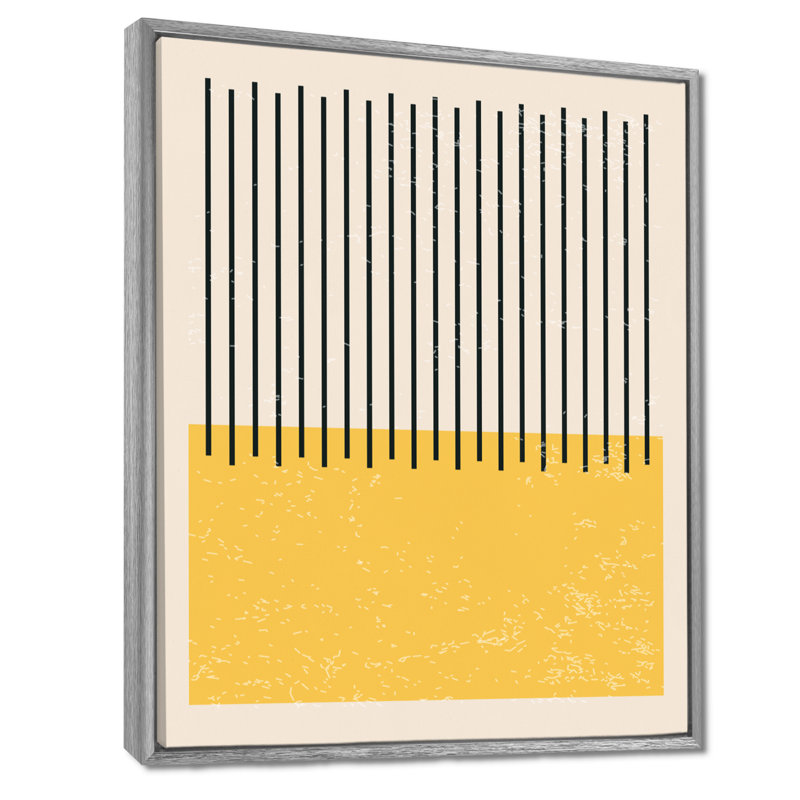 «Minimal Geometric Compostions», impression sur toile, H 44 po x l 34 po, Reproduction avec cadre flottant, Argent argent