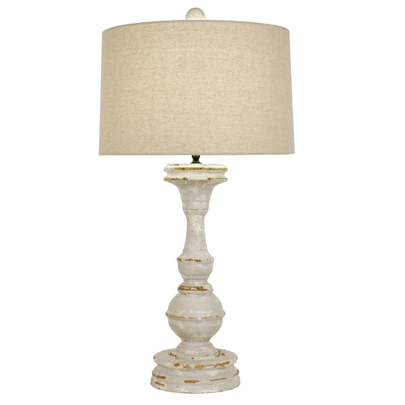 Canaan Table Lamp, Light Gray/Off White, Brown