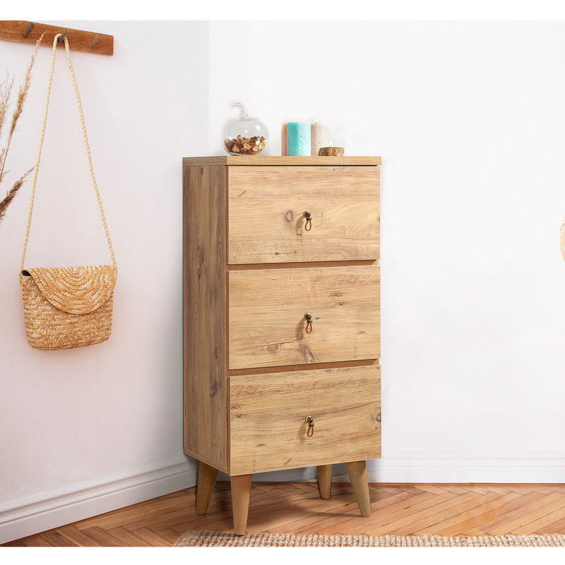 Commode 3 tiroirs 16,54 po Brambach, Naturel