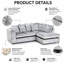 L Shape Crushed Velvet Sectional Sofa with Swivel Chair, Modern Corner Sofa, Left or Right Hand Facing-134973751-137369324