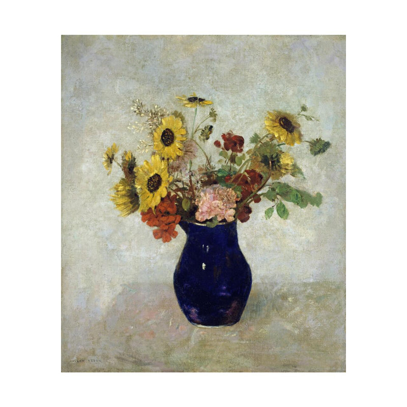 Vase De Fleurs par Odilon Redon - Estampe numérique, H 20 po x l 16 po