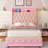 Upholstered Storage Kids Bed With LED Lights And 4 Drawers-1063159667-1066623239