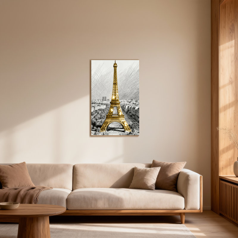 Paysages pittoresques et urbains, Tour Eiffel, noir et blanc, horizon de Paris, H 18 po x l 12 po
