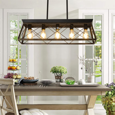 Deizel 5-Light Metal Linear Pendant
