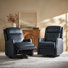 Fauteuil inclinable pivotant en cuir véritable Bronaich (ensemble de 2)