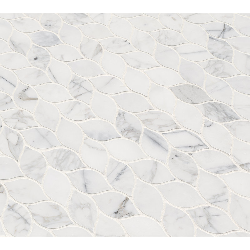 Venatino Elysia x 12 in. x 13 in. Polished Marble Mosaic Floor and Wall Tile