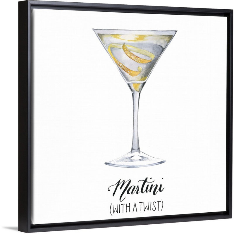 Classic Happy Hour V - reproduction d'art sur toile, H 21,7 po x l 21,7 po x P 1,75 po, Cadre flottant noir