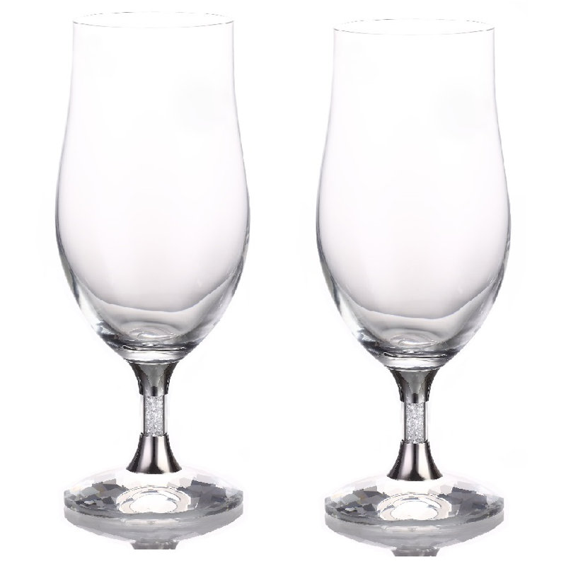 Nero 412ml Handmade Crystal Wine Glass Set