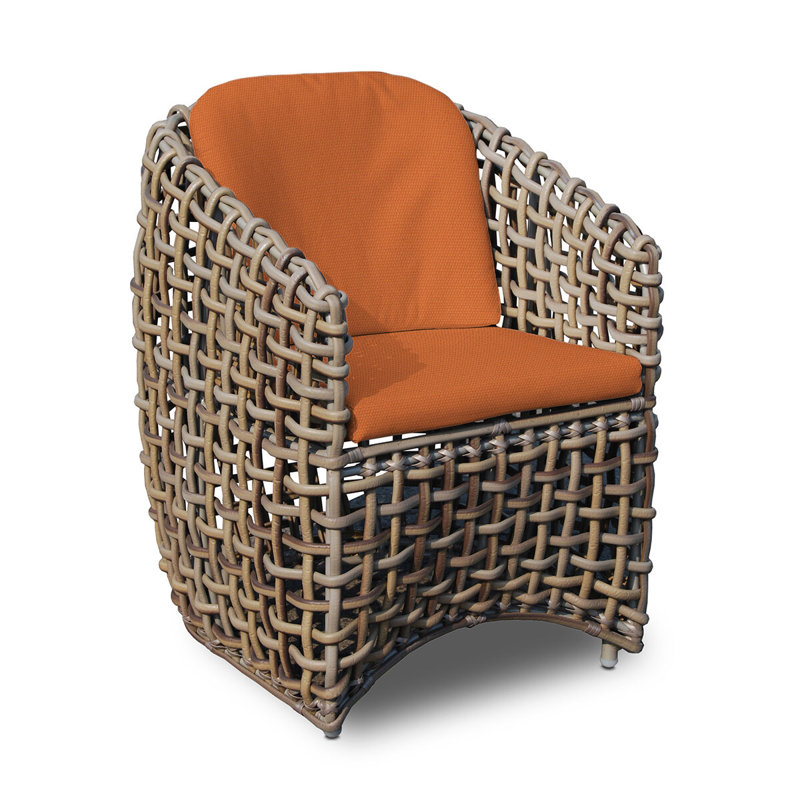Dynasty Outdoor Dining Armchair, Canvas Tuscan Sunbrella® Canvas, Kubu Mushroom