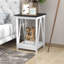 Table d'appoint décorative avec un design à lattes et une structure robuste pour la chambre à coucher du salon-798082509
