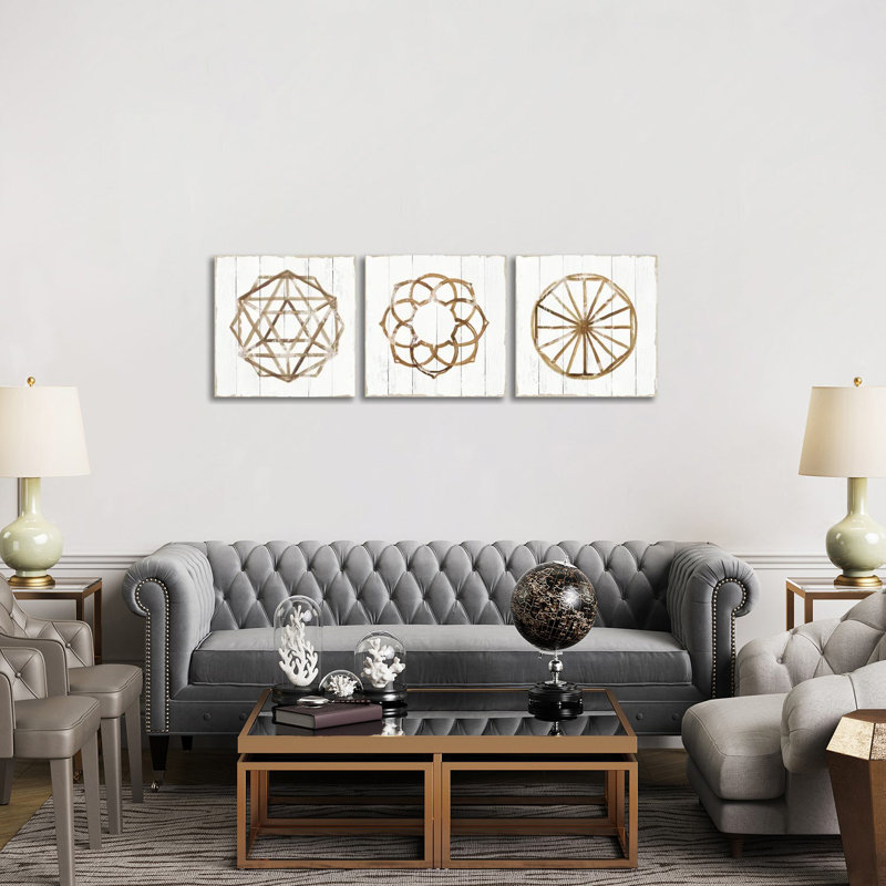 Amulette triptyque - ensemble d'art mural sur toile - toile tendue (ensemble de 3)