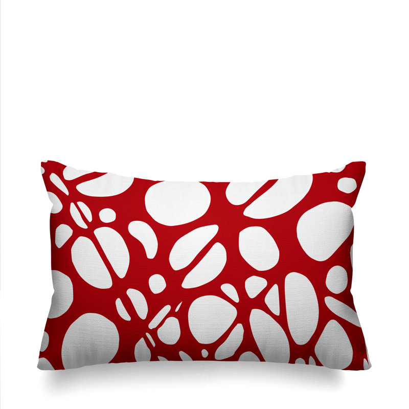 Housse de coussin rectangulaire pour l'extérieur Tribal, Rouge
