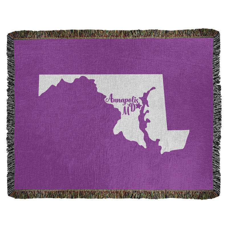 Jeté en coton annapolis maryland, 37 po x 52 po, Violet