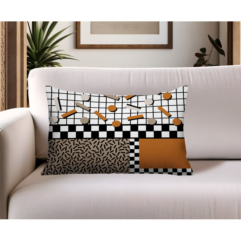Coussin lombaire intérieur / extérieur Lumo, Rectangle H 18 po x l 25 po, Orange