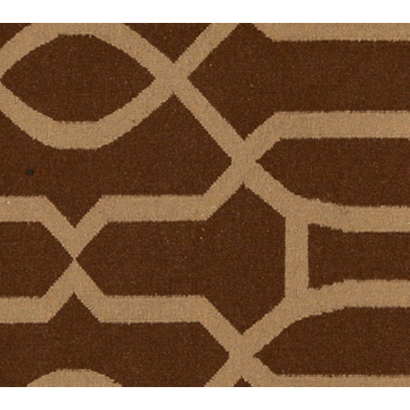 Flatweave Wool Area Rug in Espresso