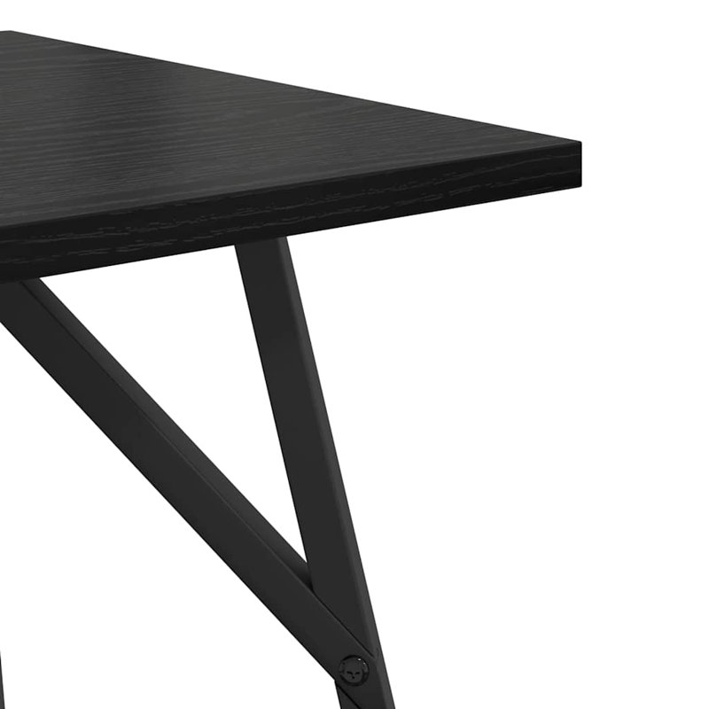  Side Table Set 2 Pcs Smoked Oak And Black 50 X 50 X 50 Cm, Black Oak