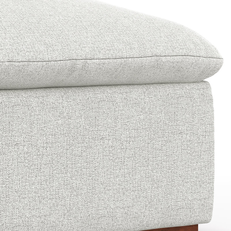 Maud 36"W Performance Fabric Ottoman in Cloud Grey