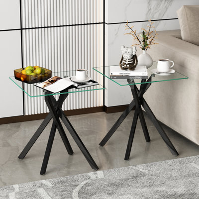 Glass End Table Set