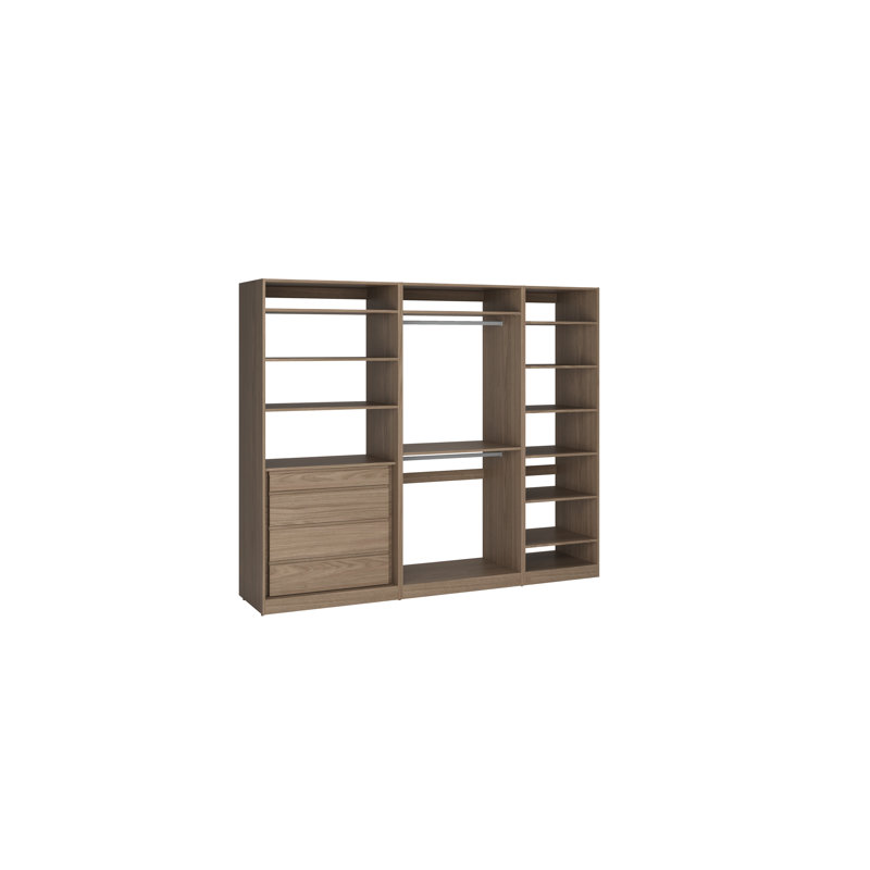 Closet System Reach-In Sets 36/36/24 Inches, Brown