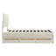 Lit plateforme simple tapissier en lin - Comprend un lit gigogne et 3 tiroirs de rangement