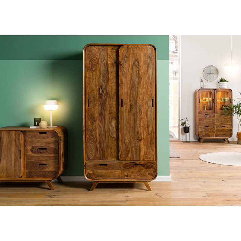 1 Door Wardrobe, Lacquered Light Brown