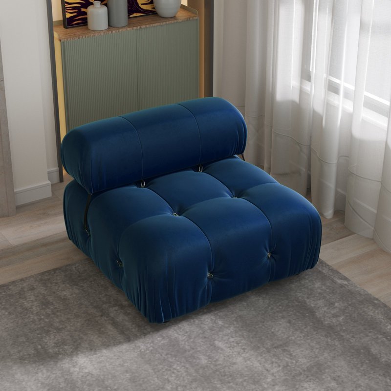 Fauteuil de chambre 34,55 po Cylar, Velours bleu