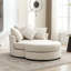 Fauteuil demi-tonneau pivotant à 360 ° avec repose-pieds avec rangement et 4 coussins, fauteuil de loisirs moderne en chenille pour salon-2104880963