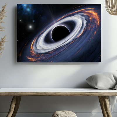Toile au cœur de l'image, un art mural trou noir tourbillonnant se dessine à l'horizon de l'évènement