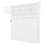 Lit mural blanc de taille grand, avec un grand espace de rangement, un système de rangement lisse et une capacité de 600 lb de rayures blanches, grand matelas de 6 à 8 pouces