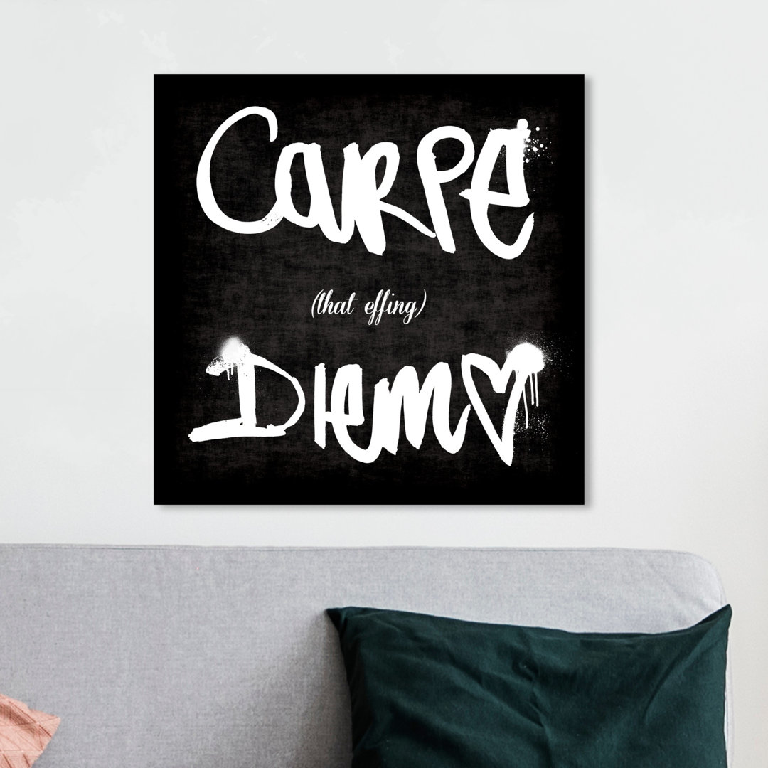 'Carpe That Effing Diem' Typography on Wrapped Canvas