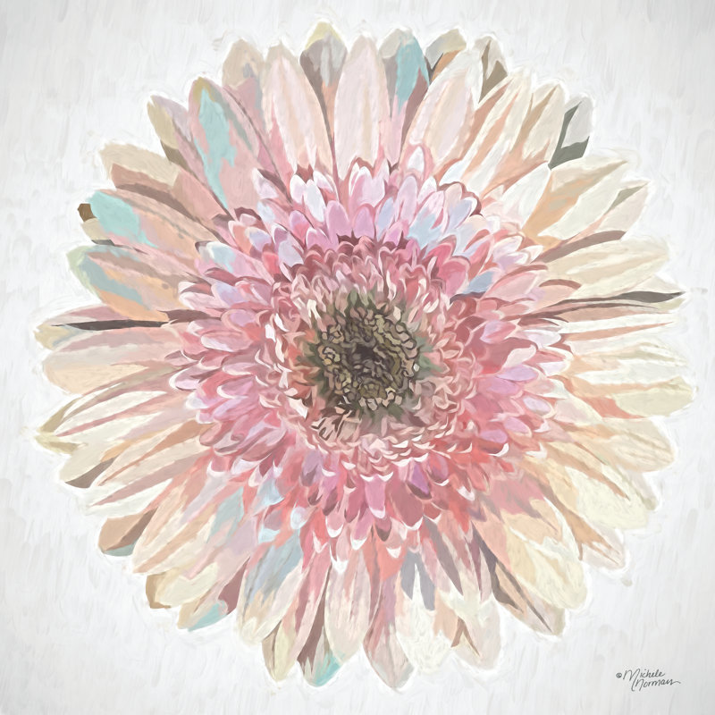 " Gorgeous Gerber " by Michele Norman, 36" H x 36" W, Maple Single Picture Framed Paper, No