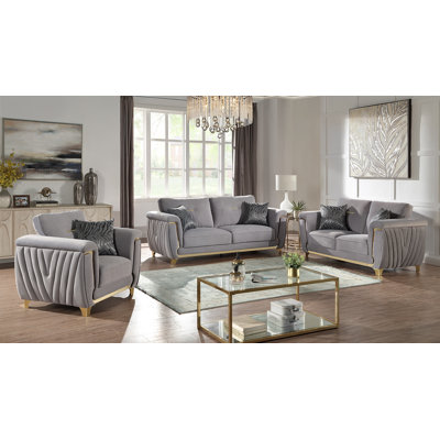 Lavern 3pc Living Room Set by Everly Quinn