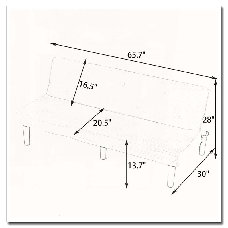 Canapé-lit 2 places Corduroy, Beige