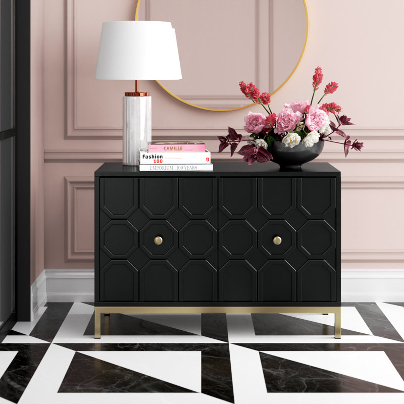 Armoire d'appoint à deux portes, Noir