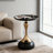 Italian Modern Black Hourglass End Table – Minimalist Iron Round Side Table-400060904