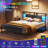Queen Bed Frame with Upholstered Headboard & Charging Station-36303857-36303868