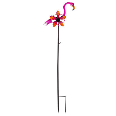Flamant rose de jardin en forme de "i-spinner"