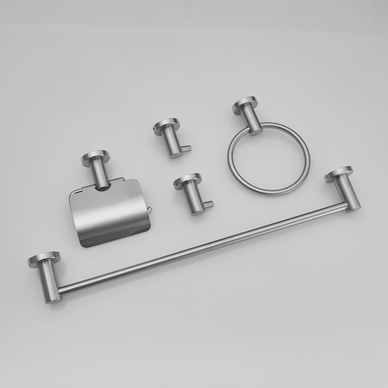 5 Piece Bathroom Hardware Set Stainless Steel Bathroom Hardware Accessories Wall Mounted Bathroom Towel Holder Set