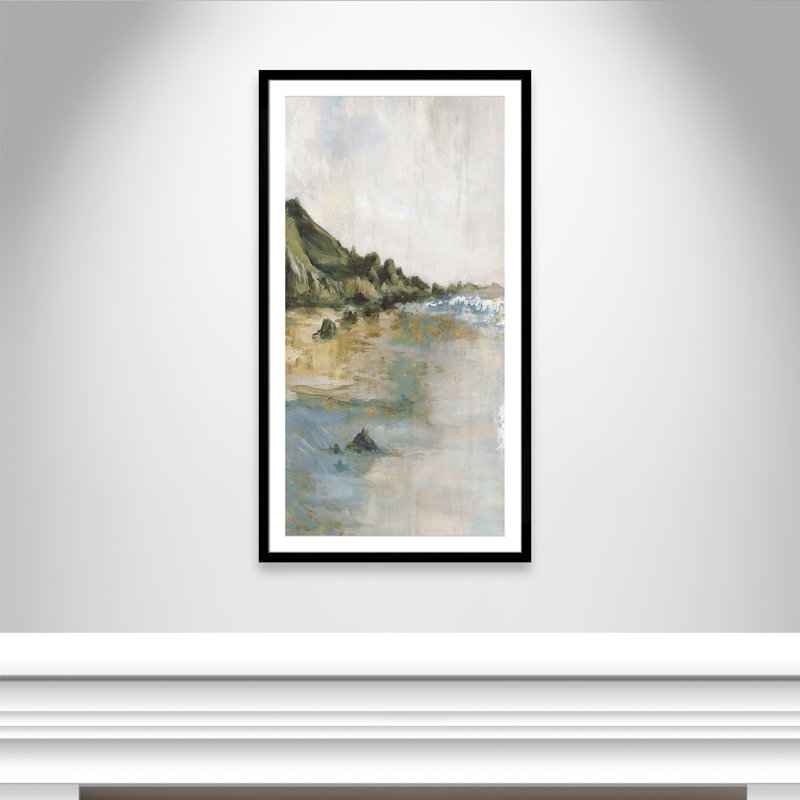 Impression «Tide’s Edge» par Casa Fine Arts, Noir, noir, noir, noir, Reproduction encadrée avec passe-partout