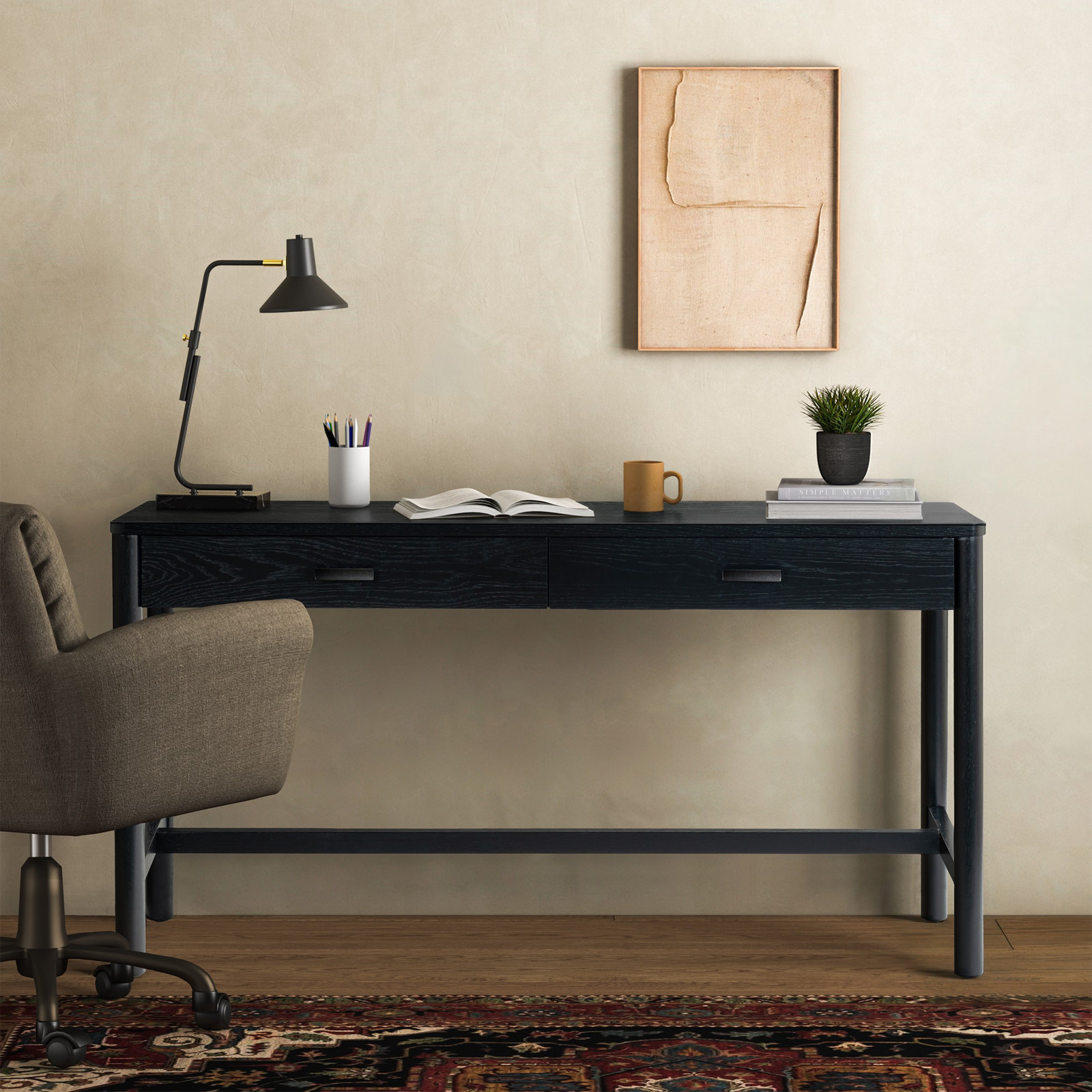 Kaplan 58" Writing Desk, Black