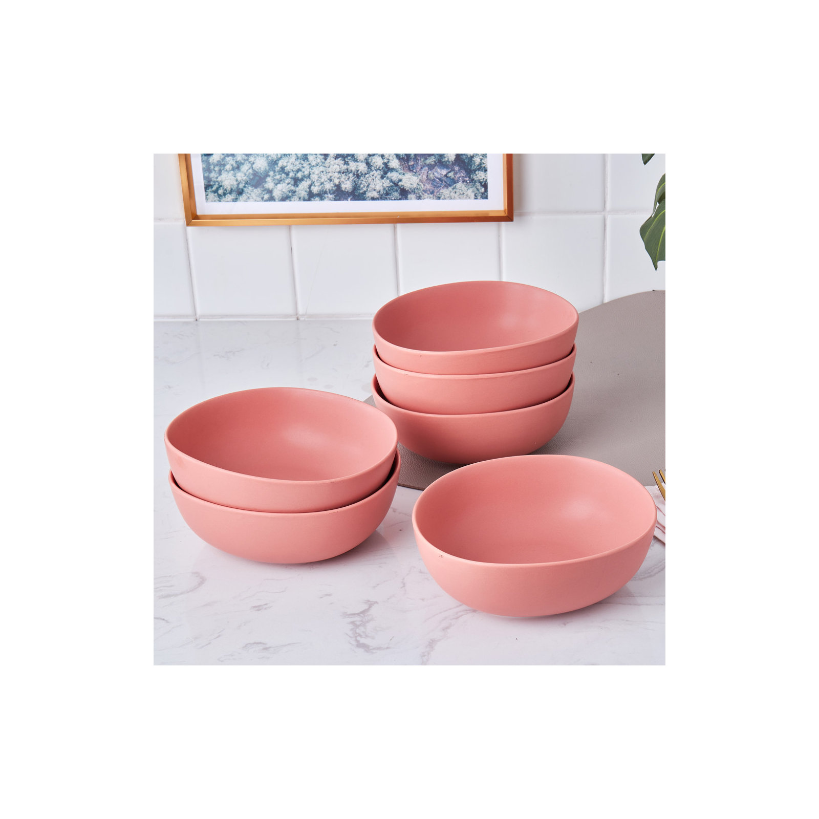 Stone Lain Delilah Bowl Set Porcelain, Terracotta