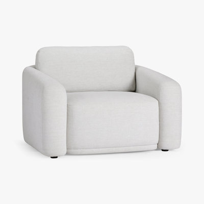 Annelise White Accent Chair with Rolled Arms Tapered Wood Legs Upholstered Occasional Chair