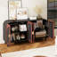 Buffet rétro arqué avec poignée demi-lune dorée, armoire de rangement en panneau de fibres à densité moyenne avec tablettes réglables et pied central en bois massif, armoire à 4 portes pour la salle à manger, le vestibule et le salon