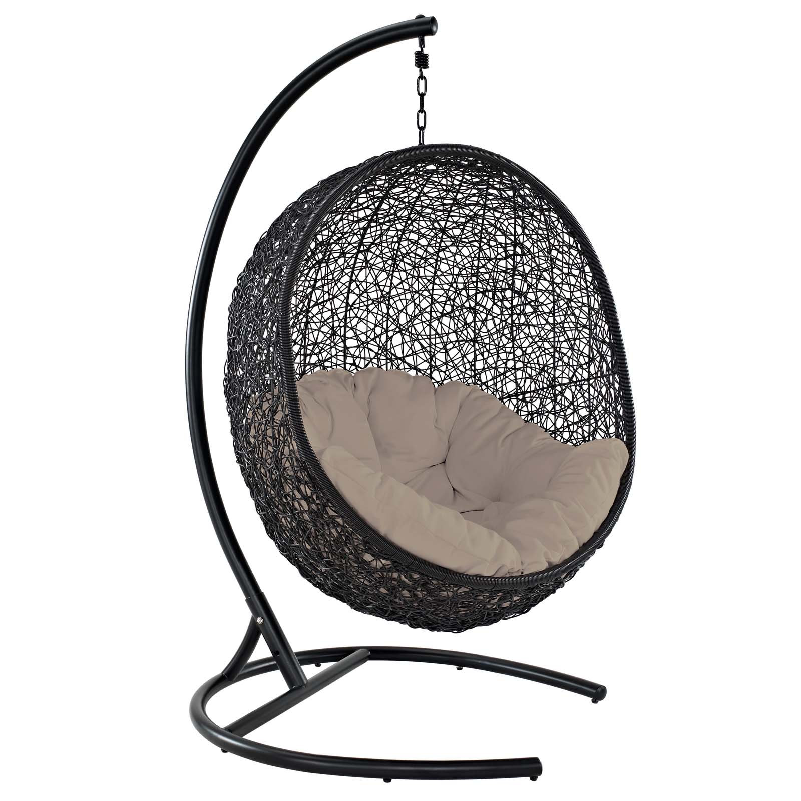 Modway Encase Swing Chair, Beige Polyester Blend