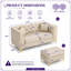 Canapé modulaire en similicuir Riner avec capitonnage à boutons et garniture en métal Riner-185781385